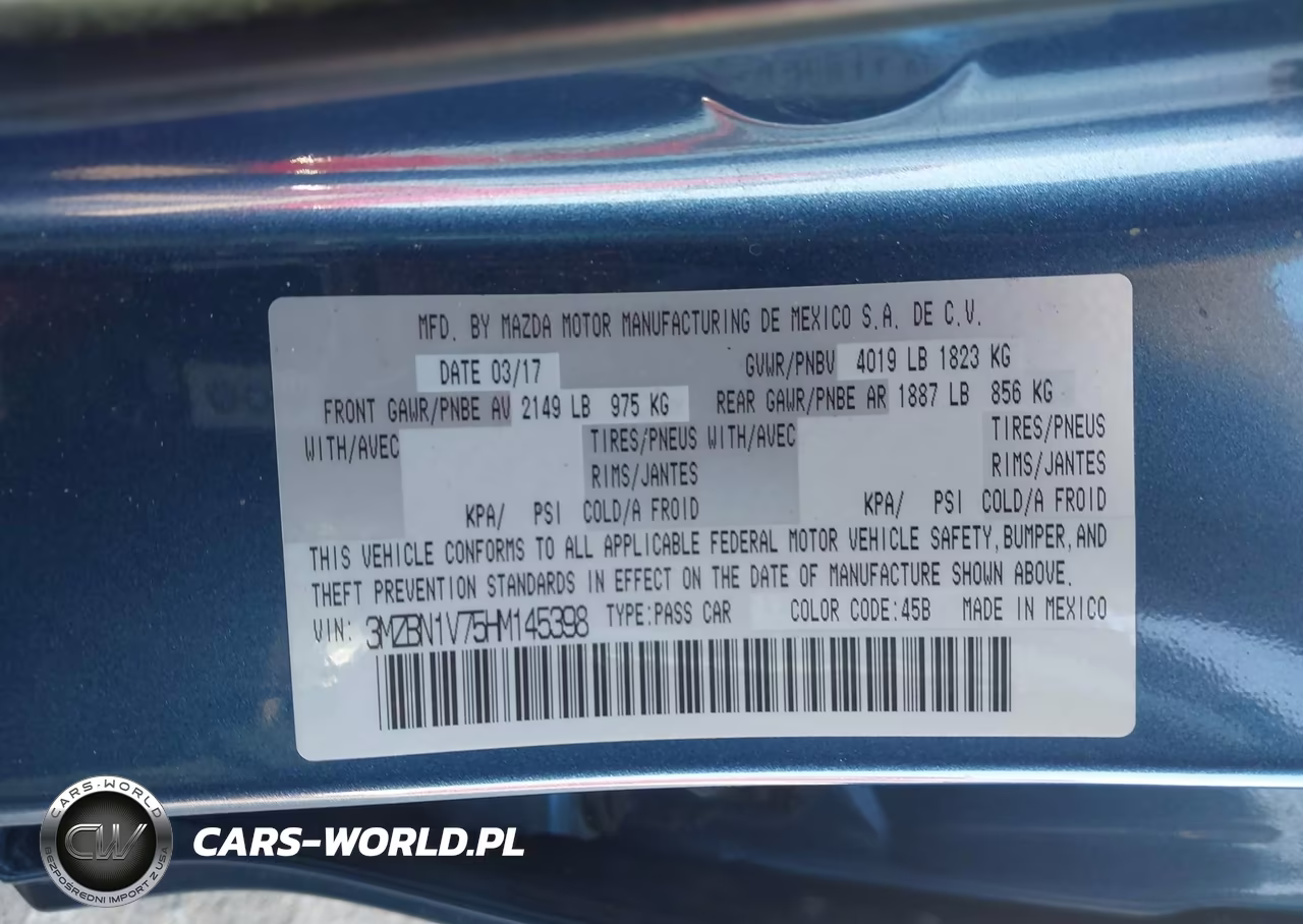 2017 Mazda Mazda3 Touring VIN:3MZBN1V75HM145398 - 9