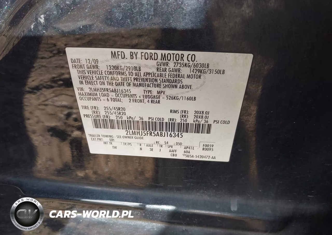 2010 Lincoln Mkt VIN:2LMHJ5FR5ABJ16345 - 9