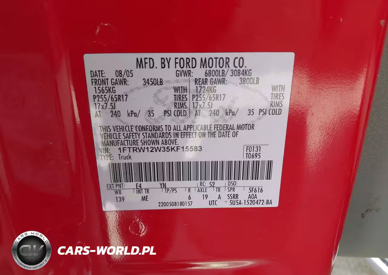 2005 Ford F-150 Xlt VIN:1FTRW12W35KF15583 - 9