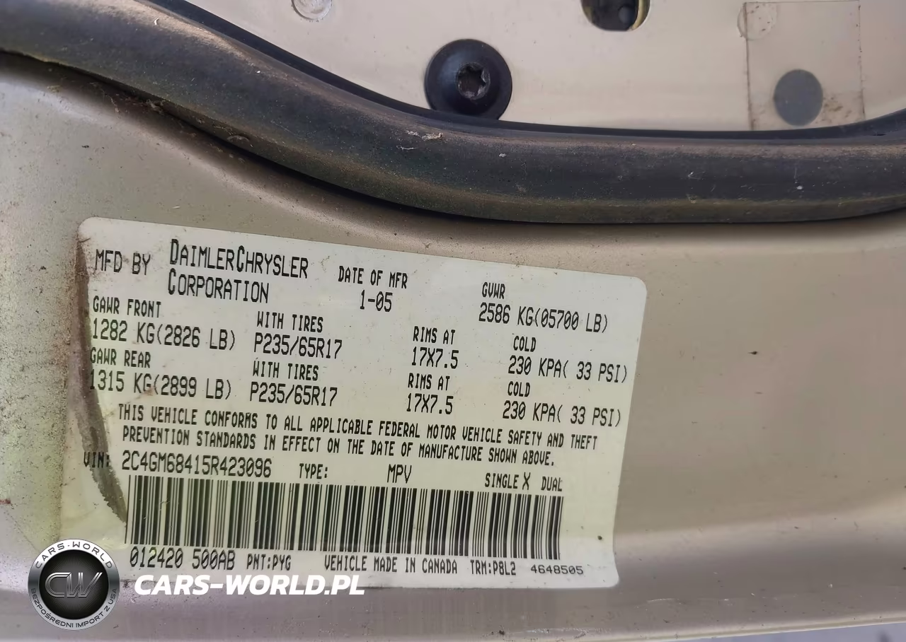 2005 Chrysler Pacifica Touring VIN:2C4GM68415R423096 - 9