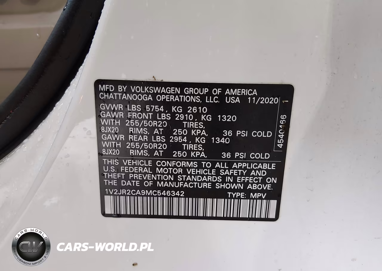2021 Volkswagen Atlas 3.6L V6 Se W-Technology VIN:1V2JR2CA9MC546342 - 9