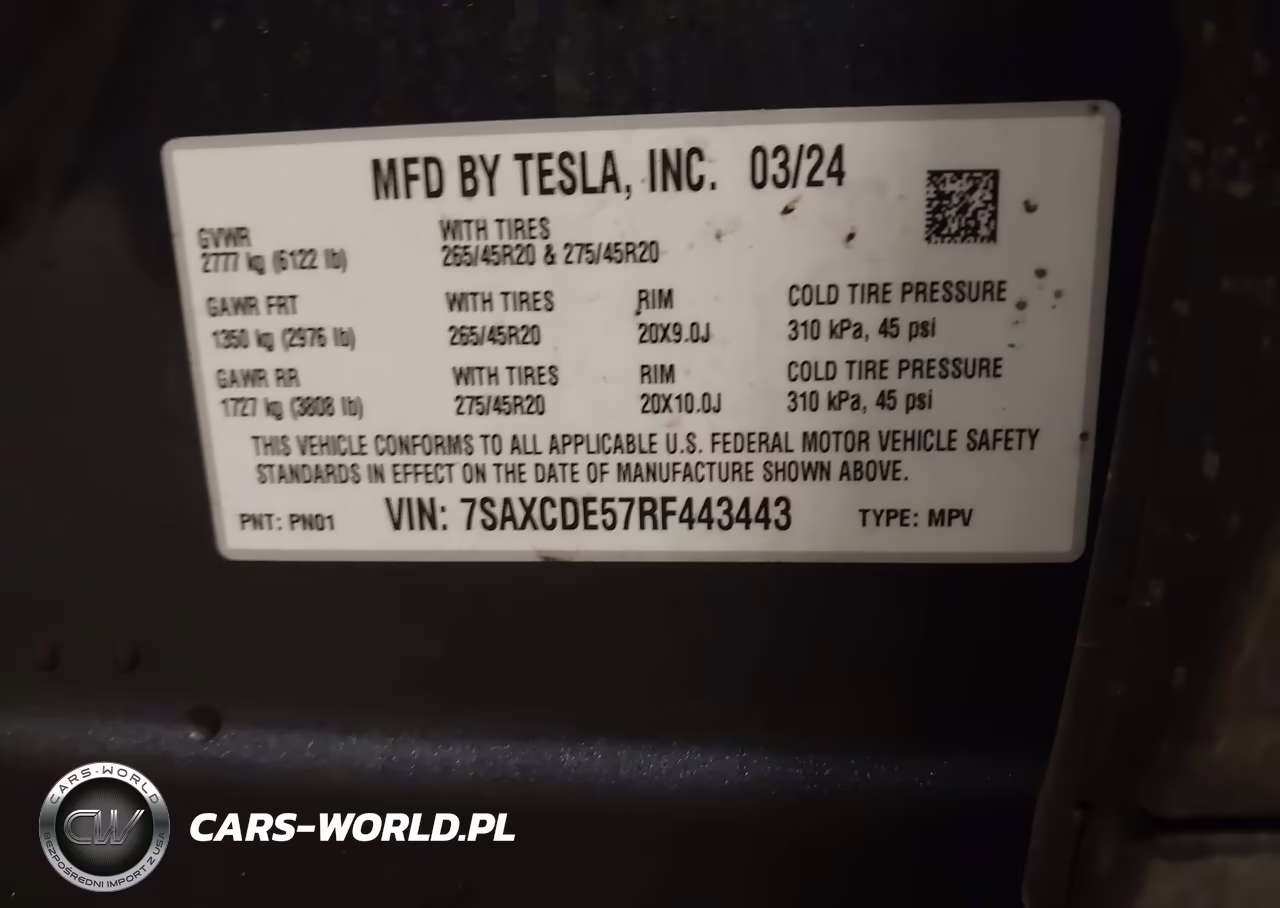 2024 Tesla Model X Long Range VIN:7SAXCDE57RF443443 - 8