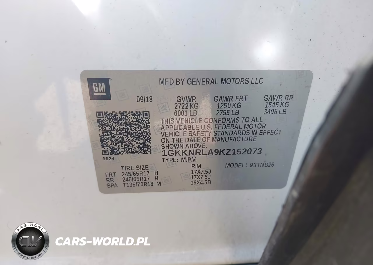 2019 GMC Acadia Sle-1 VIN:1GKKNRLA9KZ152073 - 9