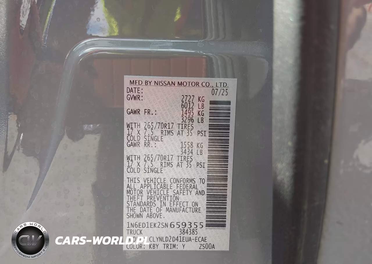 2025 Nissan Frontier Pro-4X 4X4 VIN:1N6ED1EK2SN659355 - 9