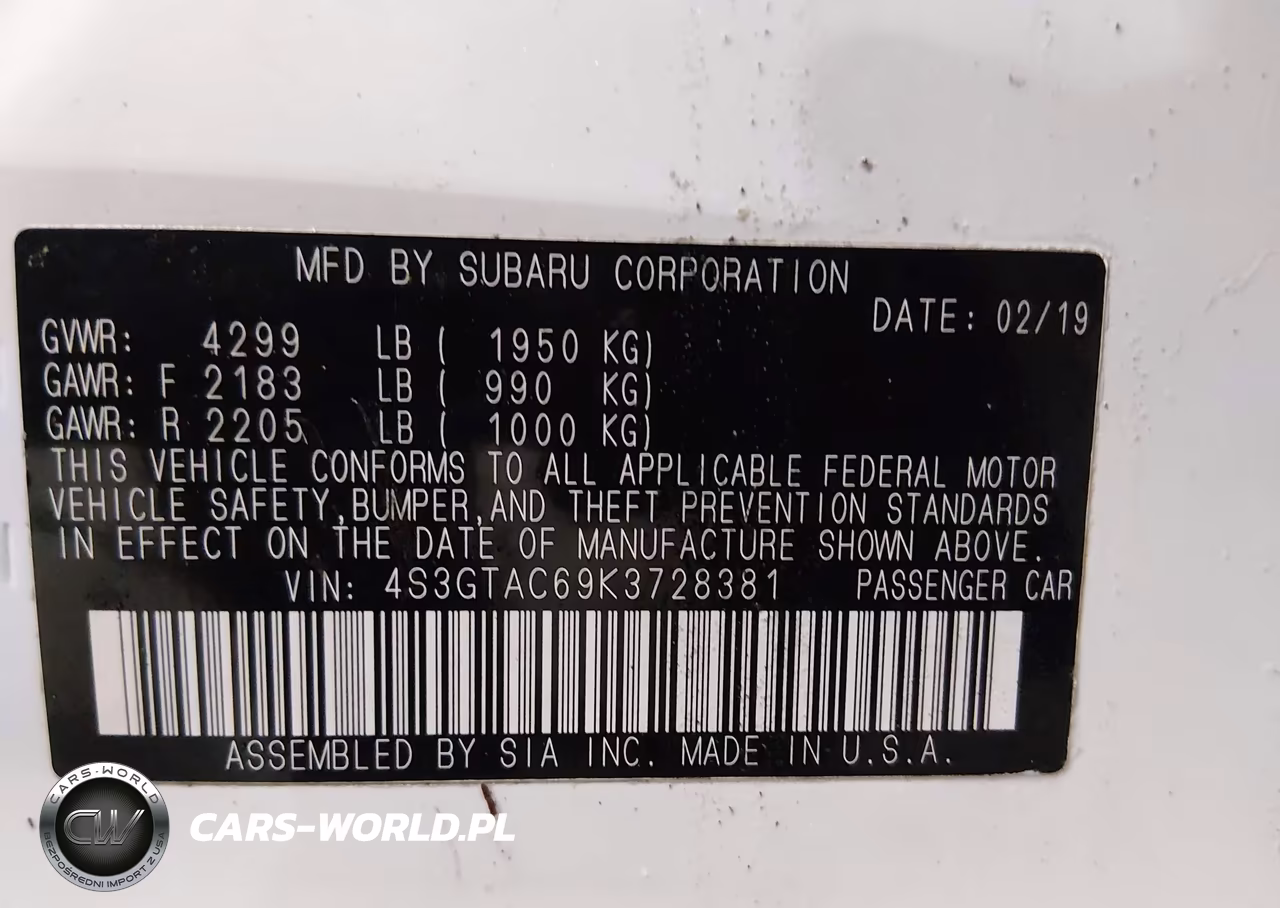 2019 Subaru Impreza 2.0I Premium VIN:4S3GTAC69K3728381 - 9