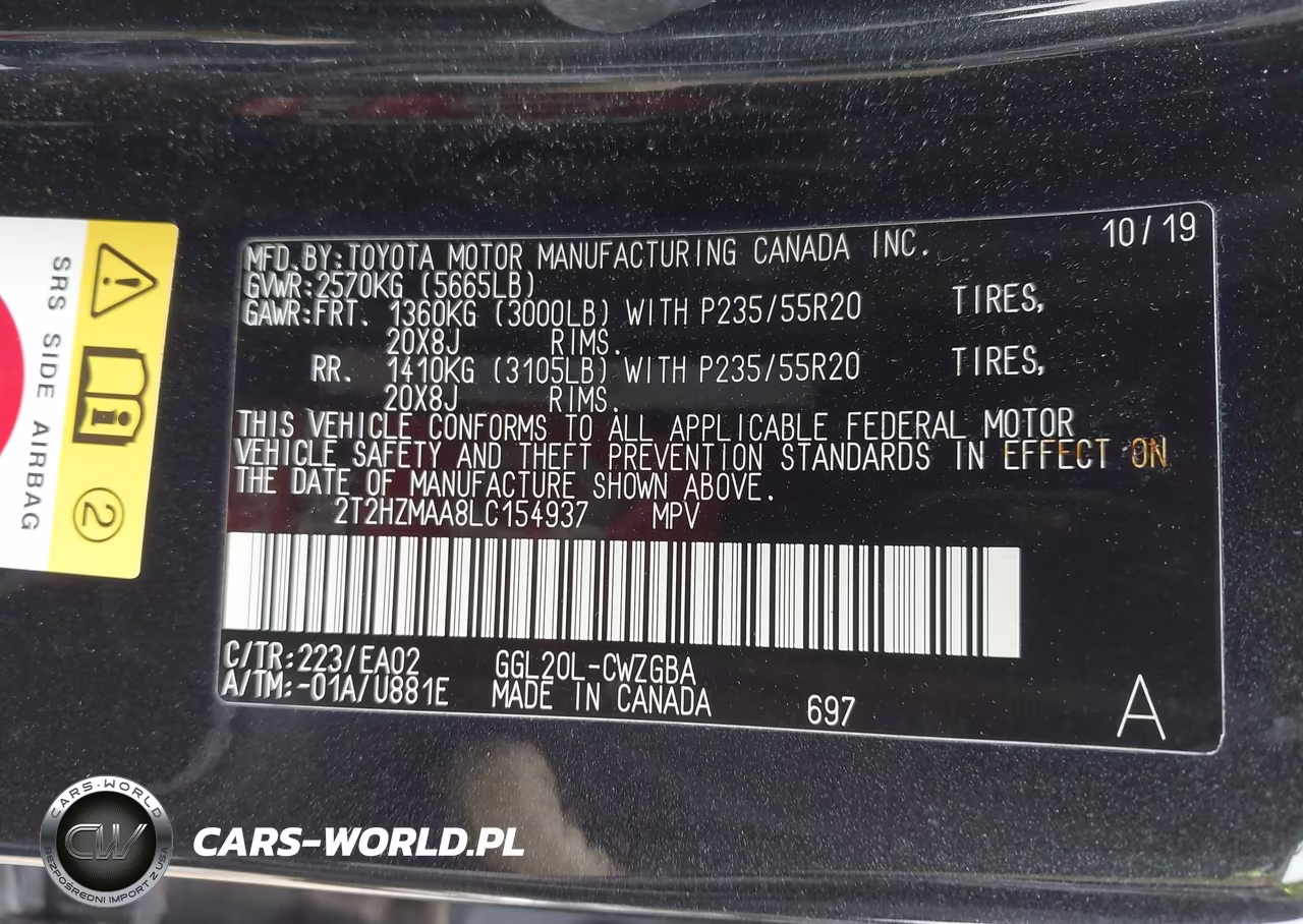 2020 Lexus Rx 350 VIN:2T2HZMAA8LC154937 - 9