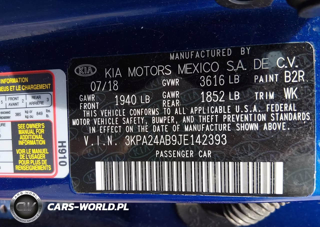 2018 Kia Rio S VIN:3KPA24AB9JE142393 - 9