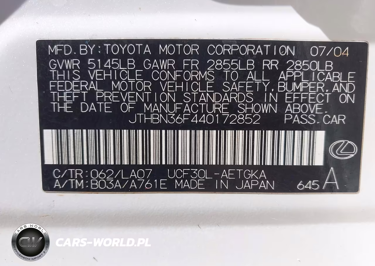 2004 Lexus Ls 430 VIN:JTHBN36F440172852 - 9