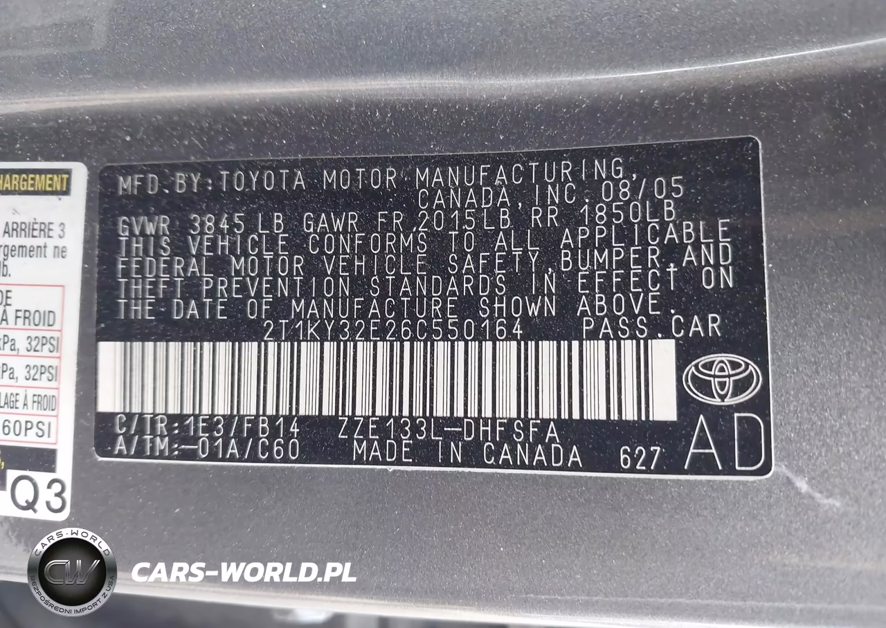2006 Toyota Matrix Xrs VIN:2T1KY32E26C550164 - 9