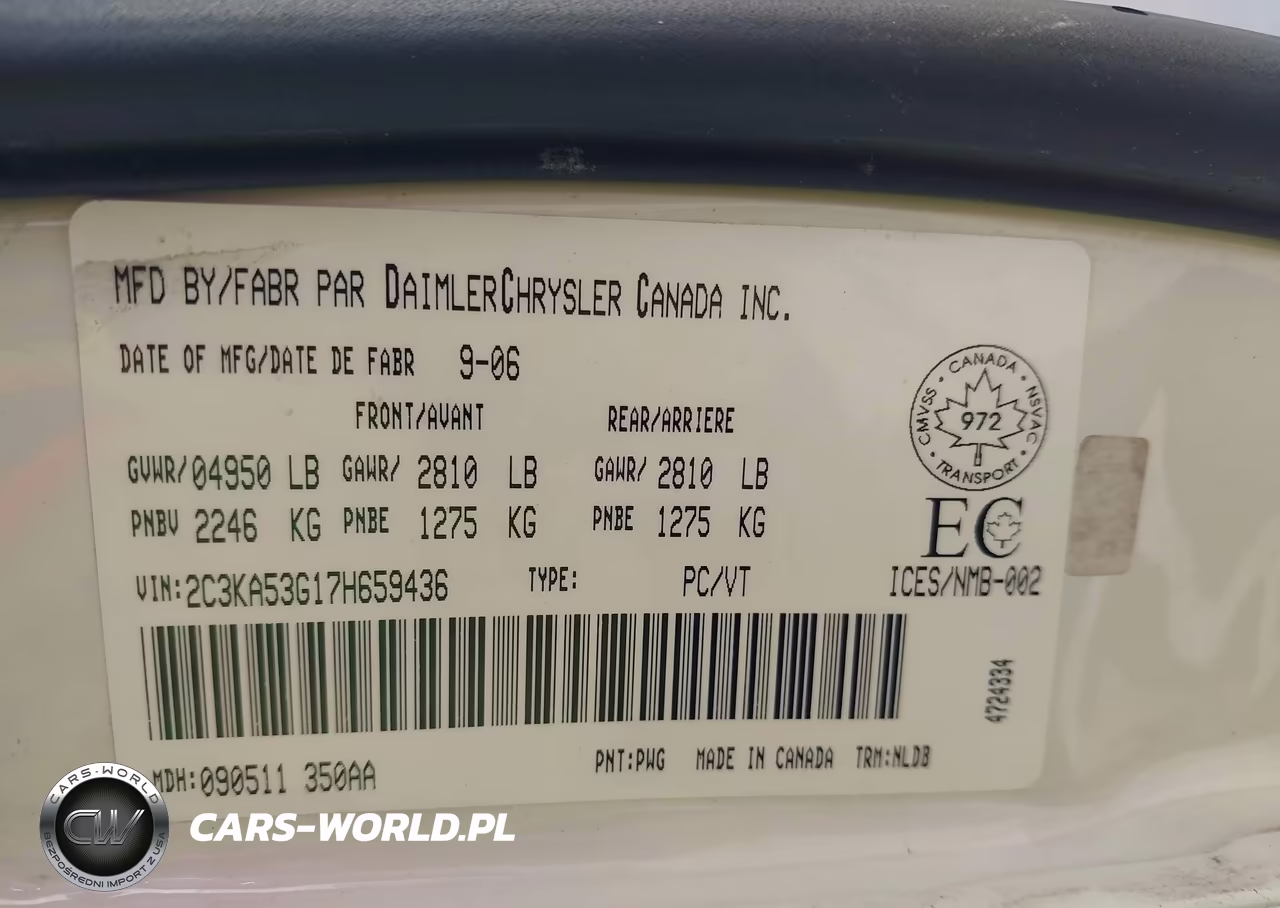 2007 Chrysler 300 VIN:2C3KA53G17H659436 - 9