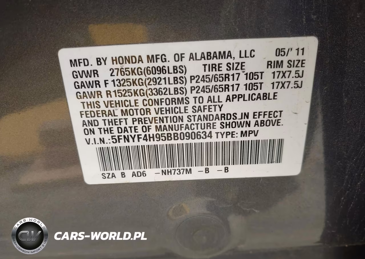 2011 Honda Pilot Touring VIN:5FNYF4H95BB090634 - 9