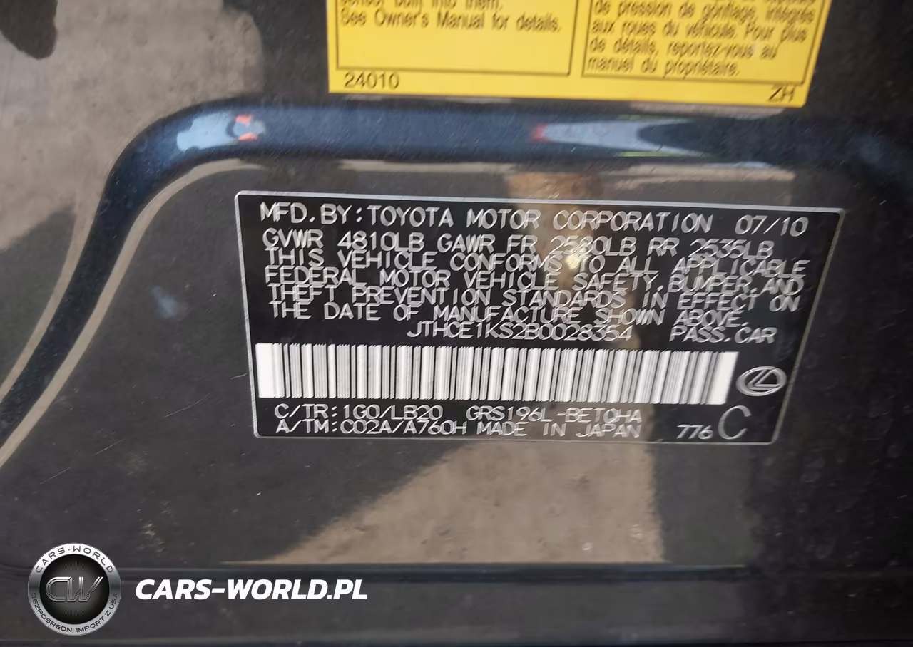2011 Lexus Gs 350 VIN:JTHCE1KS2B0028354 - 9