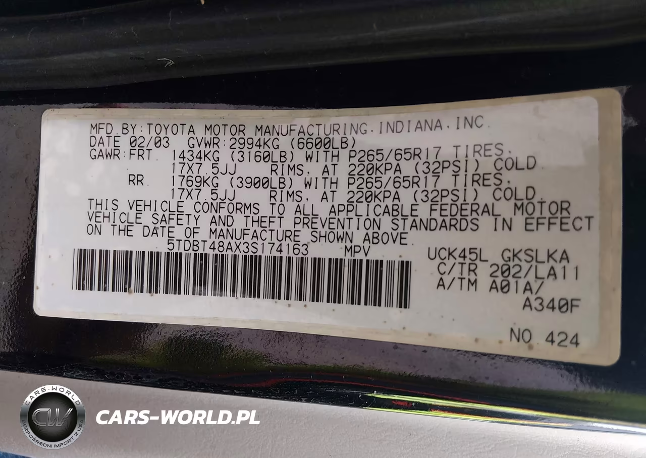 2003 Toyota Sequoia Limited V8 VIN:5TDBT48AX3S174163 - 9