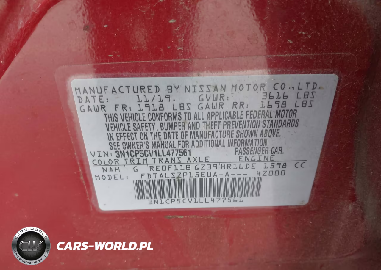 2020 Nissan Kicks Sv Xtronic Cvt VIN:3N1CP5CV1LL477561 - 9