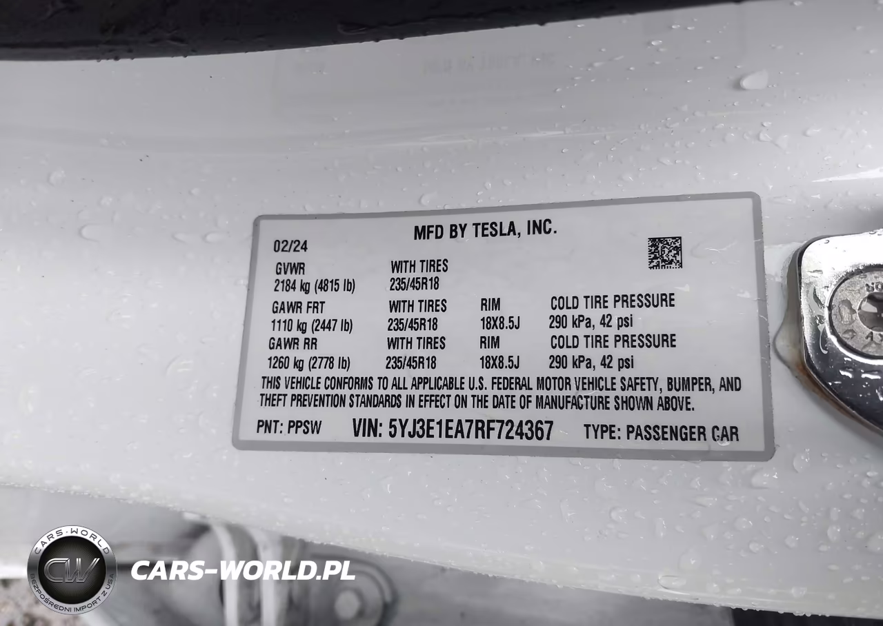 2024 Tesla Model 3 Long Range Dual Motor All-Wheel Drive-Rear-Wheel Drive VIN:5YJ3E1EA7RF724367 - 9