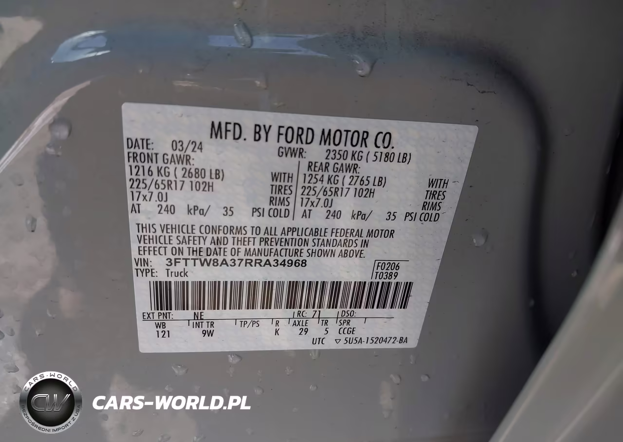 2024 Ford Maverick Xl VIN:3FTTW8A37RRA34968 - 9
