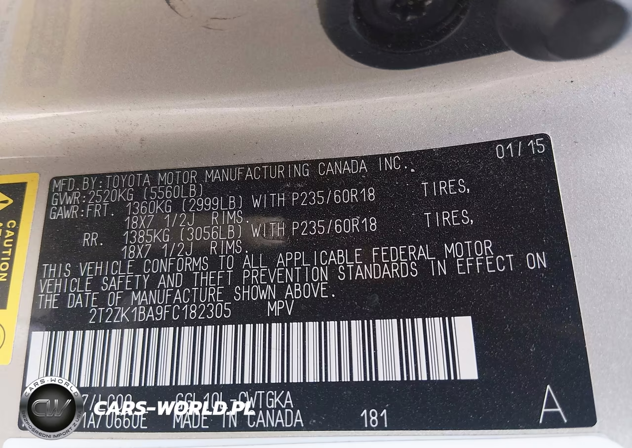 2015 Lexus Rx 350 VIN:2T2ZK1BA9FC182305 - 9