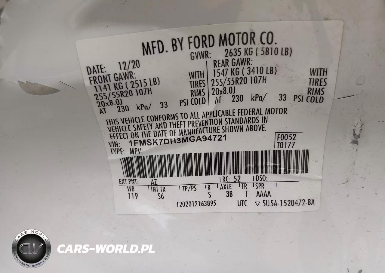 2021 Ford Explorer Xlt VIN:1FMSK7DH3MGA94721 - 9