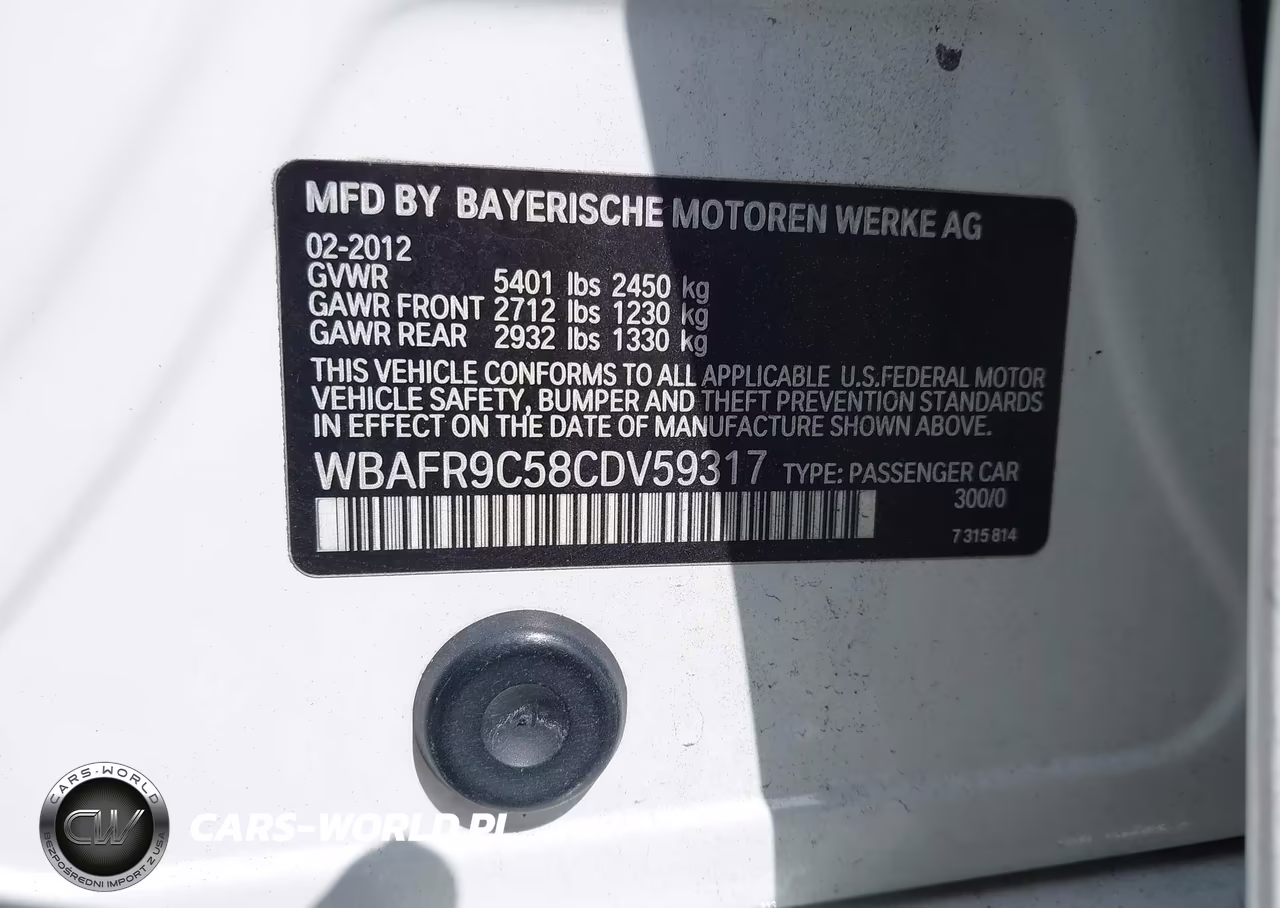 2012 BMW 550I VIN:WBAFR9C58CDV59317 - 9