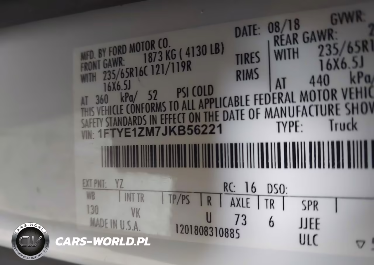 2018 Ford Transit-150 VIN:1FTYE1ZM7JKB56221 - 9