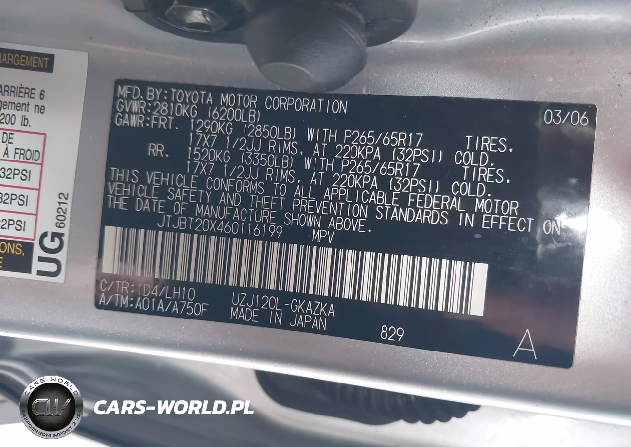 2006 Lexus Gx 470 VIN:JTJBT20X460116199 - 9