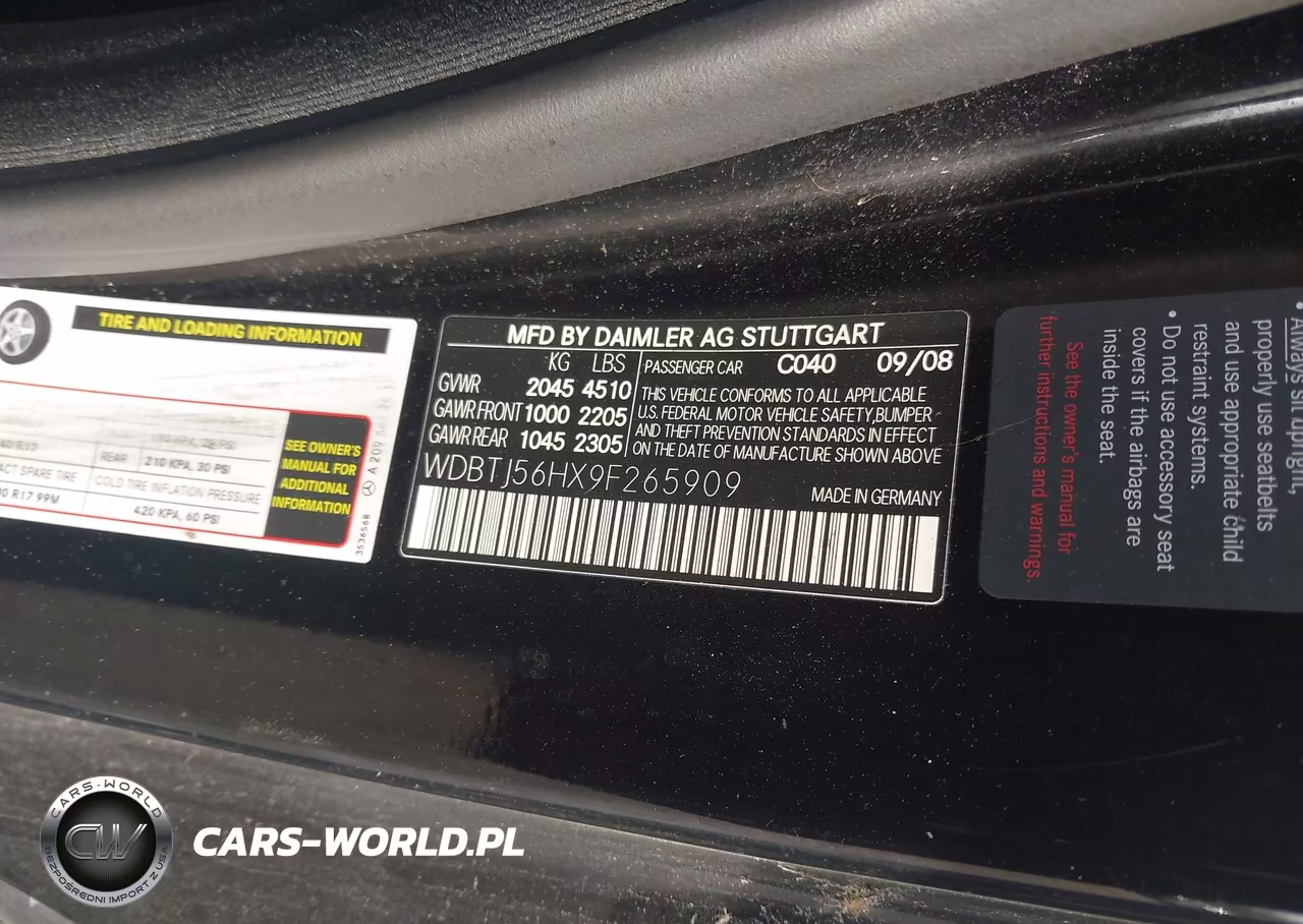 2009 Mercedes-Benz Clk 350 VIN:WDBTJ56HX9F265909 - 9