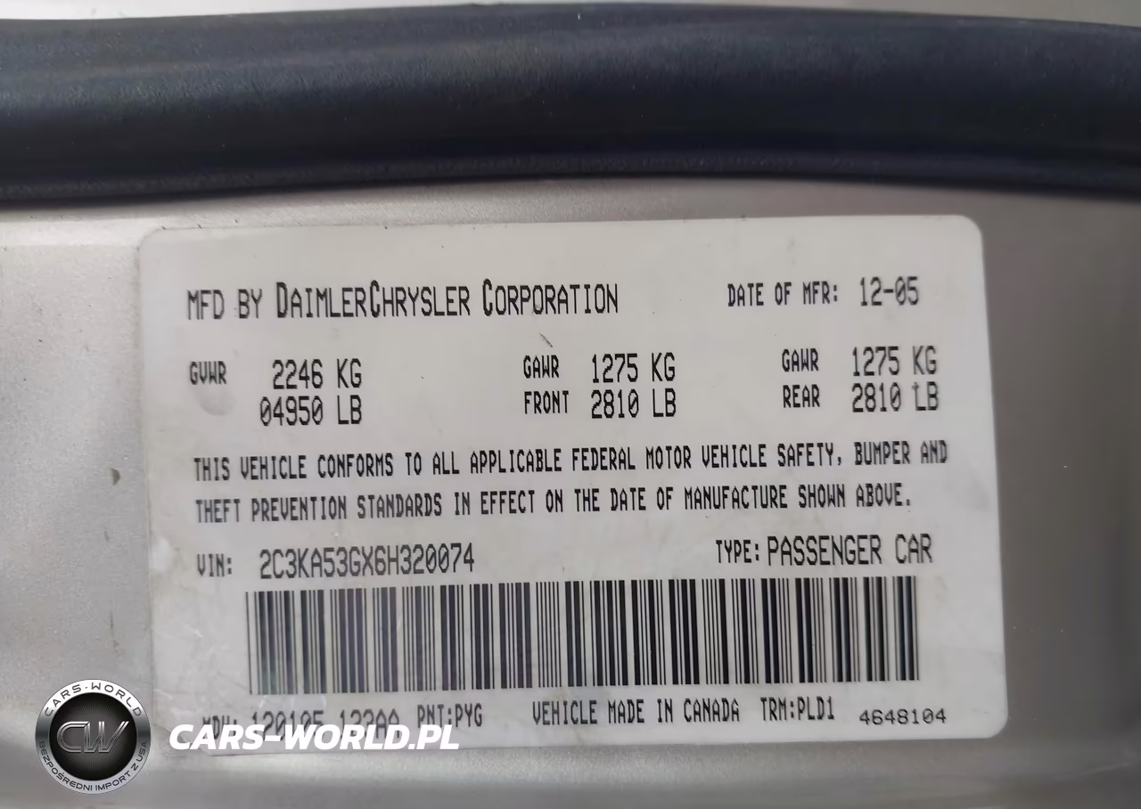 2006 Chrysler 300 Touring VIN:2C3KA53GX6H320074 - 9