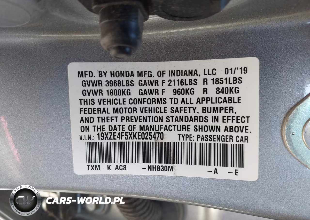 2019 Honda Insight Ex VIN:19XZE4F5XKE025470 - 9
