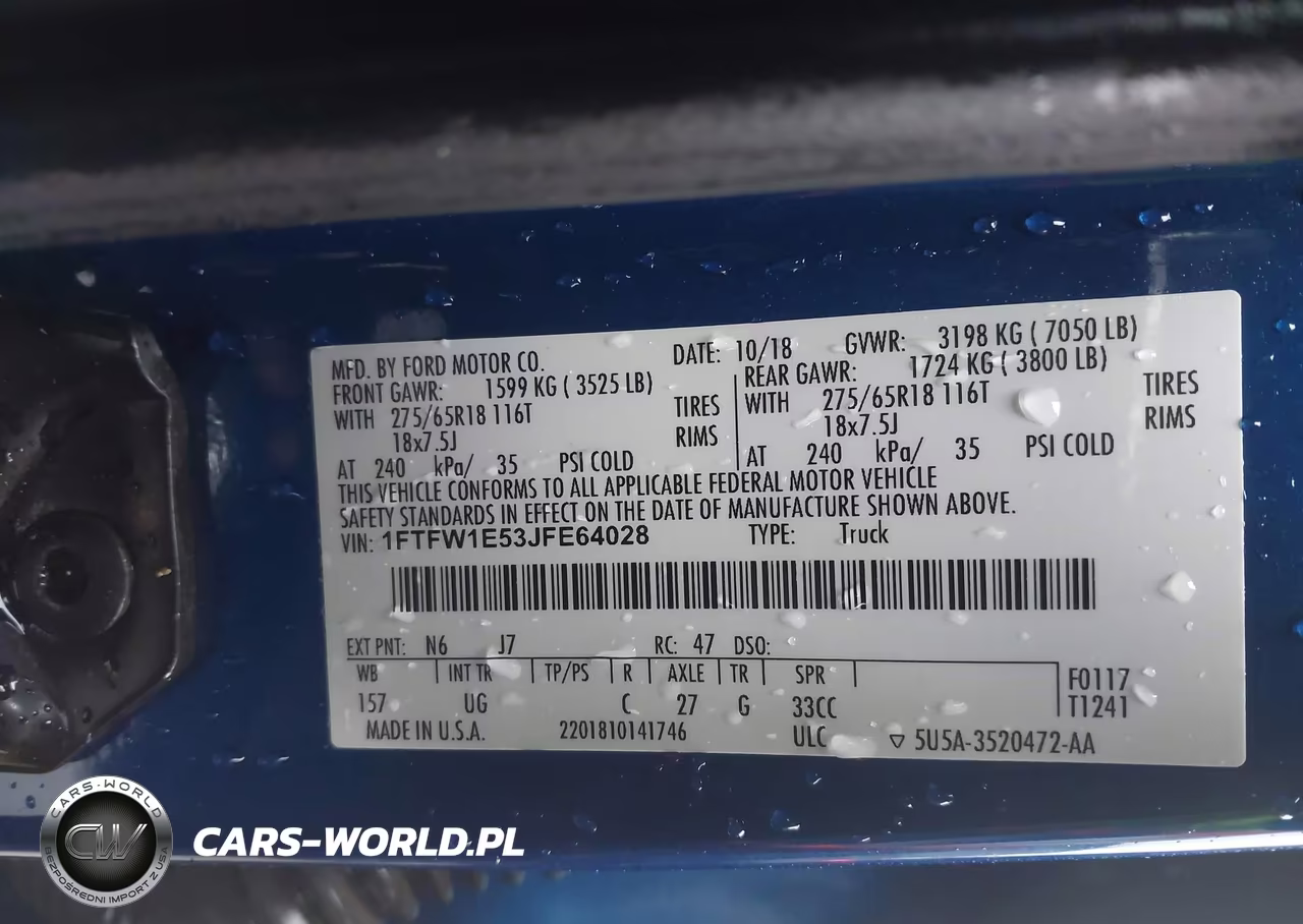 2018 Ford F-150 Xlt VIN:1FTFW1E53JFE64028 - 9