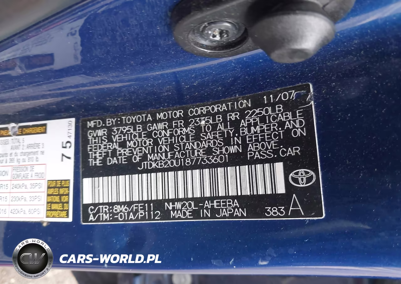 2008 Toyota Prius VIN:JTDKB20U187733601 - 9
