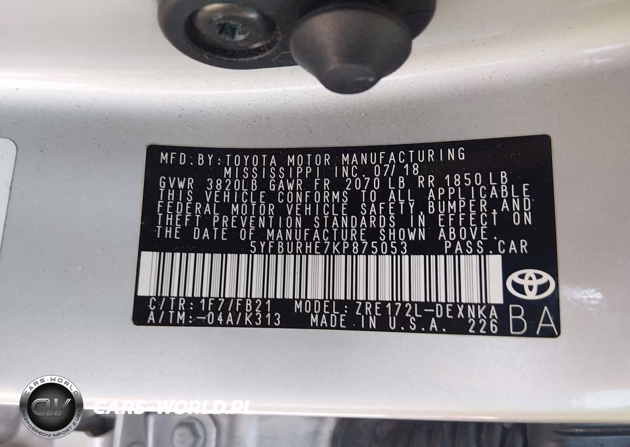 2019 Toyota Corolla Le VIN:5YFBURHE7KP875053 - 9