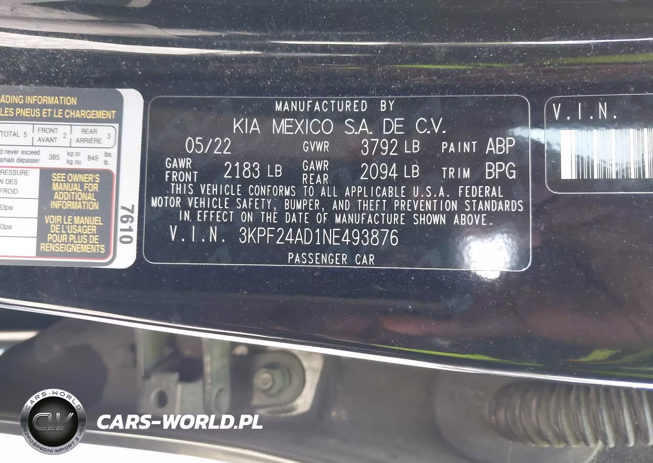 2022 Kia Forte Lxs VIN:3KPF24AD1NE493876 - 9