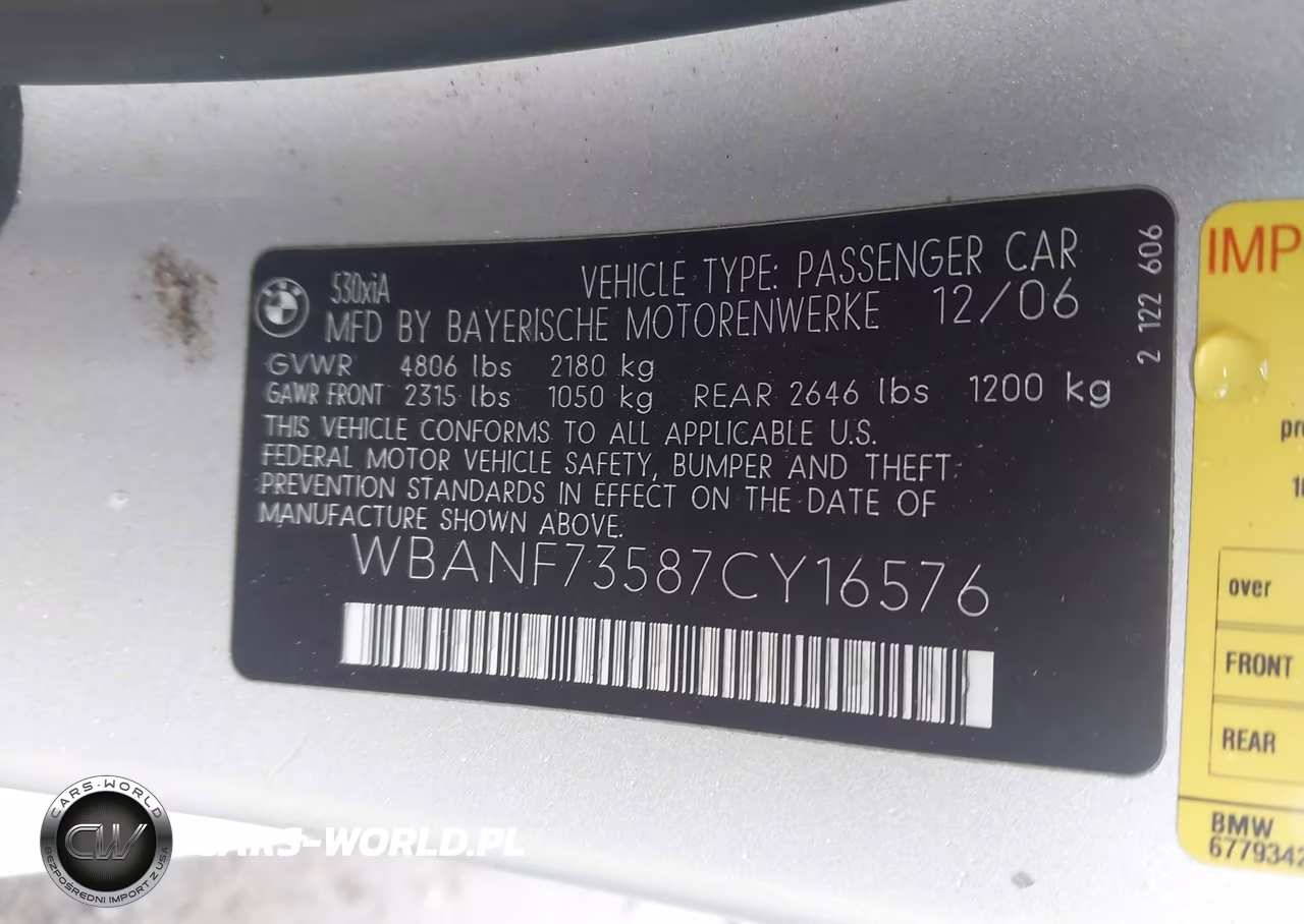 2007 BMW 530Xi VIN:WBANF73587CY16576 - 9