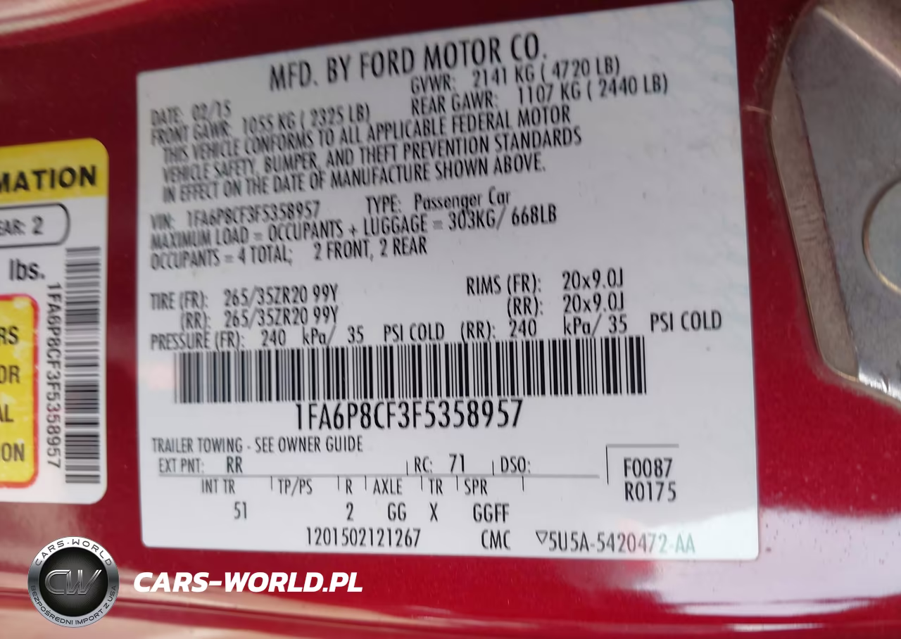 2015 Ford Mustang Gt Premium VIN:1FA6P8CF3F5358957 - 9