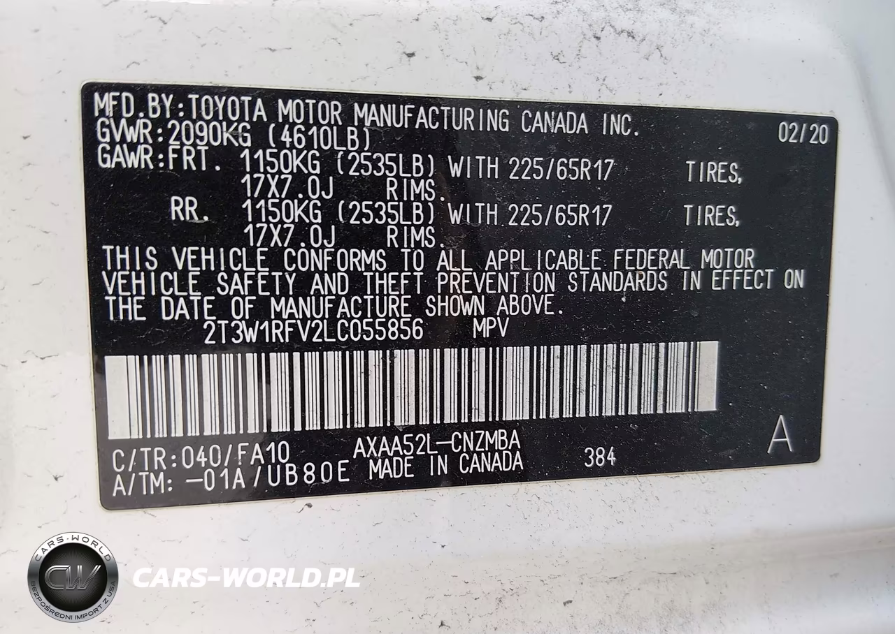 2020 Toyota Rav4 Xle VIN:2T3W1RFV2LC055856 - 9