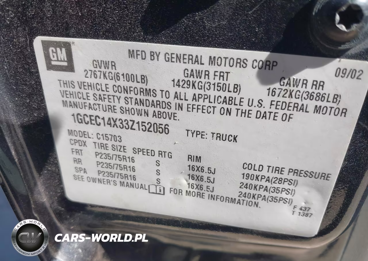 2003 Chevrolet Silverado 1500 VIN:1GCEC14X33Z152056 - 9