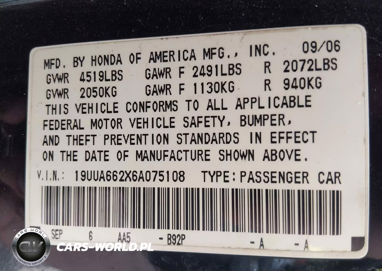 2006 Acura Tl VIN:19UUA662X6A075108 - 9