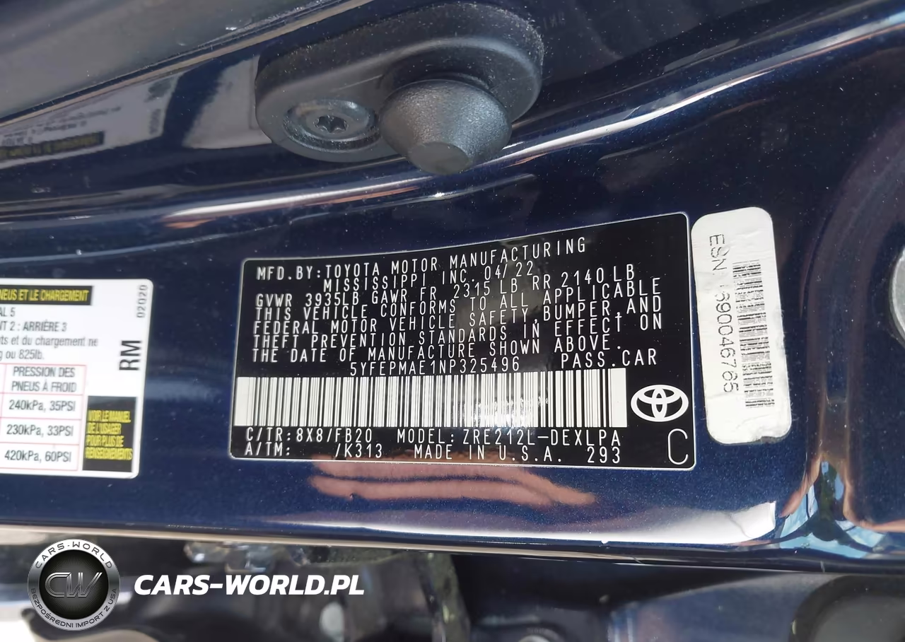 2022 Toyota Corolla Le VIN:5YFEPMAE1NP325496 - 9