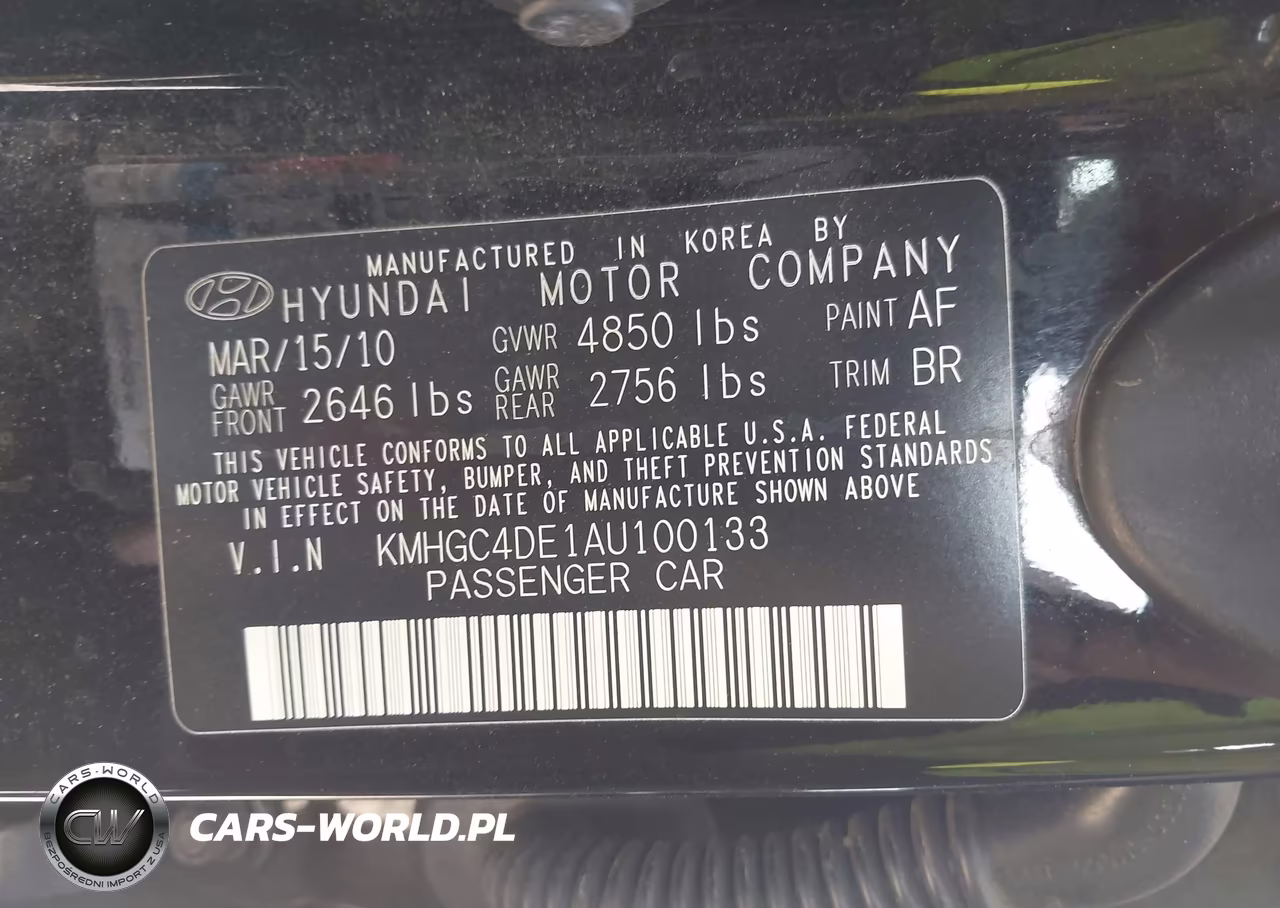 2010 Hyundai Genesis 3.8 VIN:KMHGC4DE1AU100133 - 9
