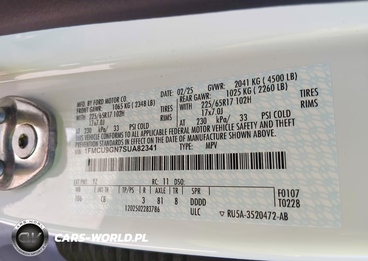 2025 Ford Escape Active VIN:1FMCU9GN7SUA82341 - 9