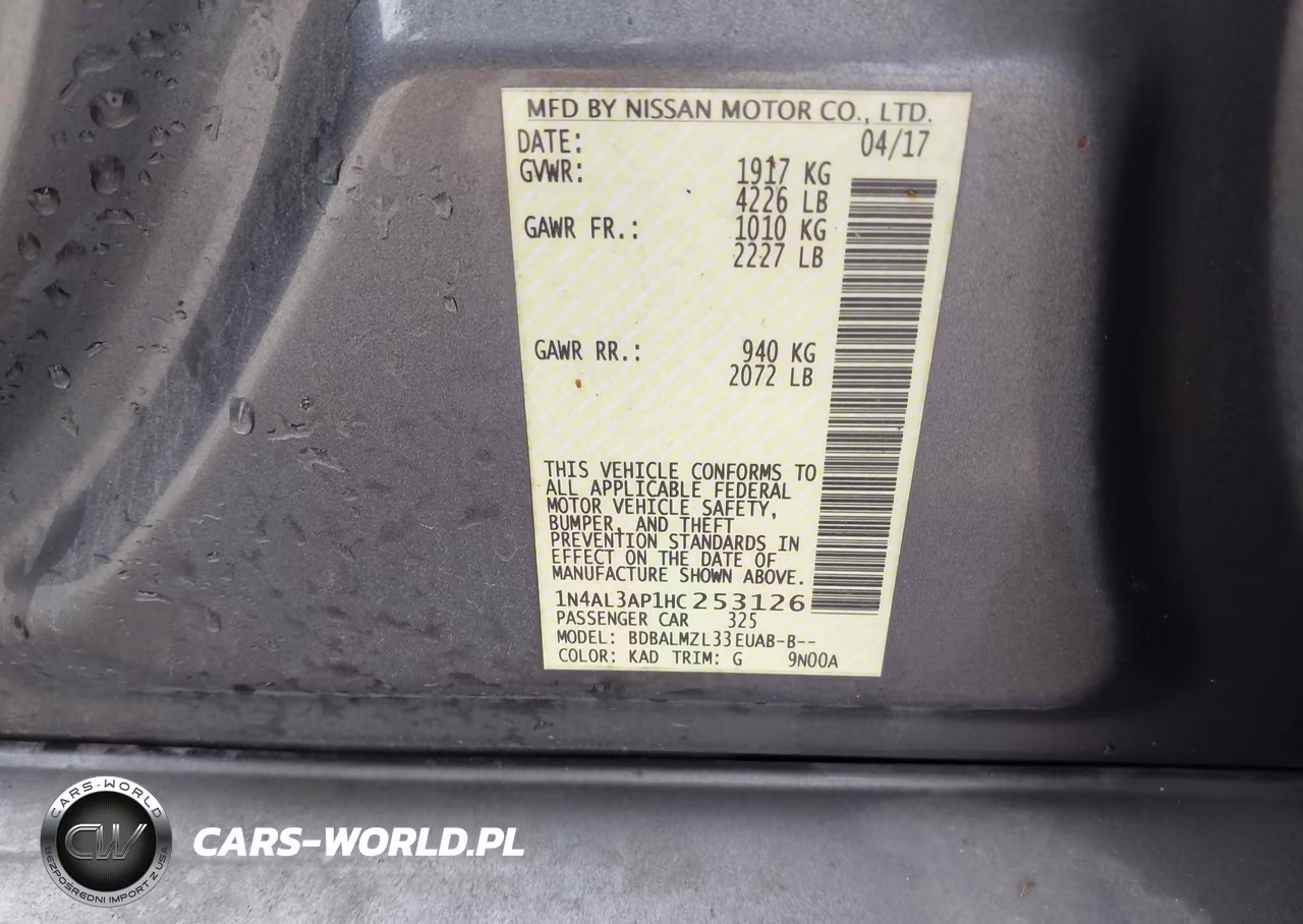 2017 Nissan Altima 2.5 Sv VIN:1N4AL3AP1HC253126 - 9
