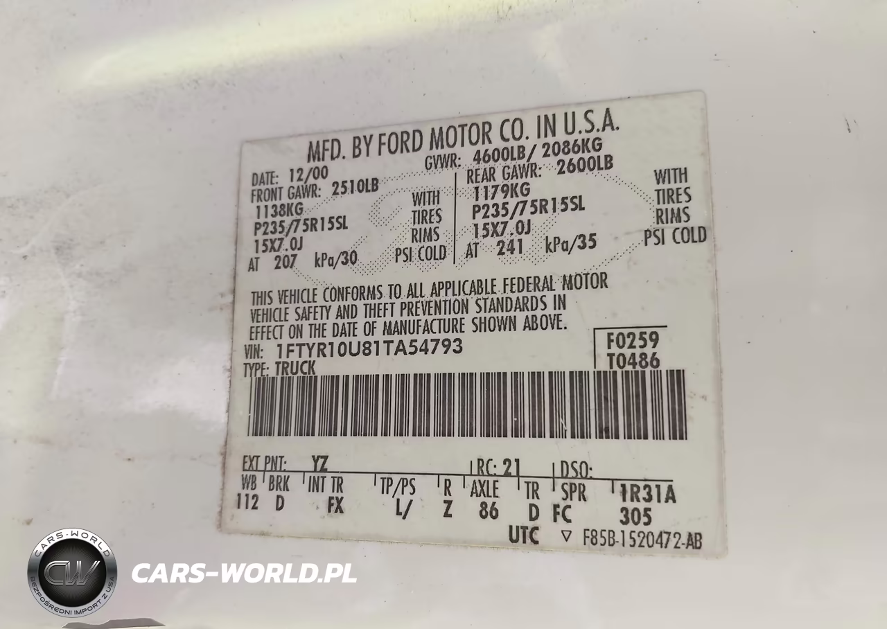 2001 Ford Ranger Edge-Xl-Xlt VIN:1FTYR10U81TA54793 - 9