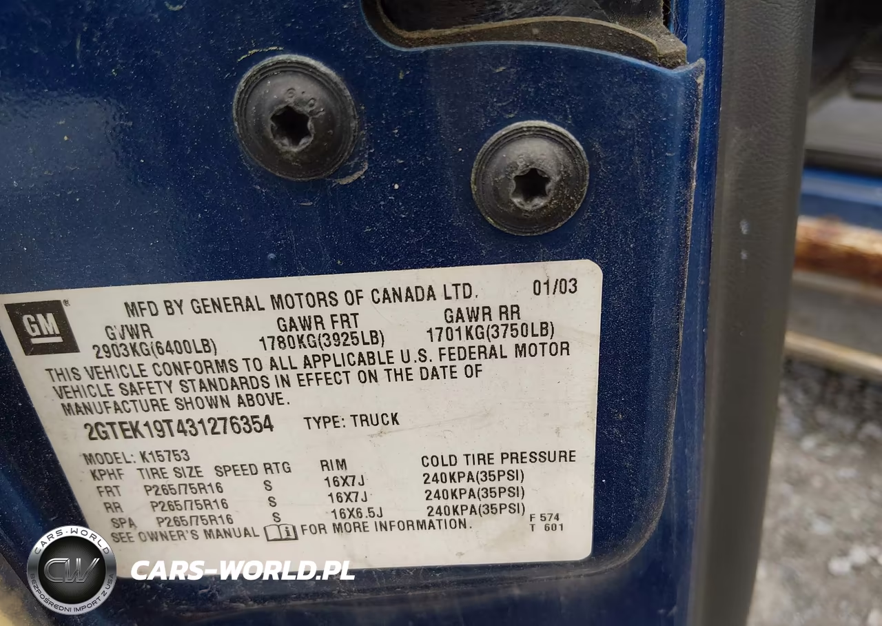 2003 GMC Sierra 1500 Sle VIN:2GTEK19T431276354 - 9
