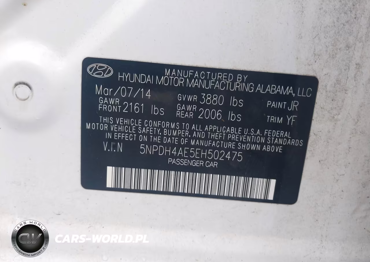 2014 Hyundai Elantra Se VIN:5NPDH4AE5EH502475 - 9
