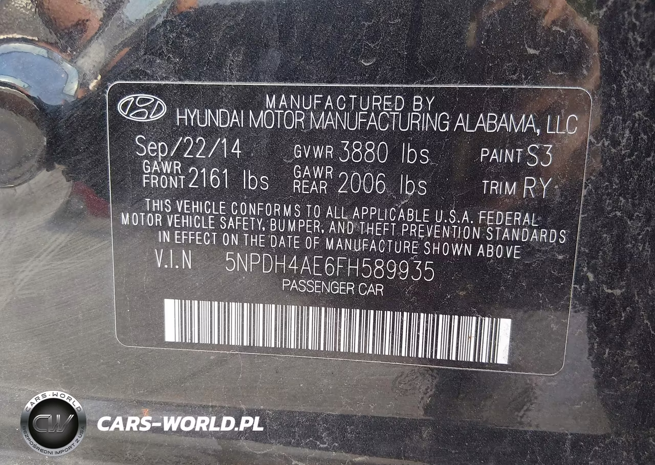 2015 Hyundai Elantra Se VIN:5NPDH4AE6FH589935 - 9