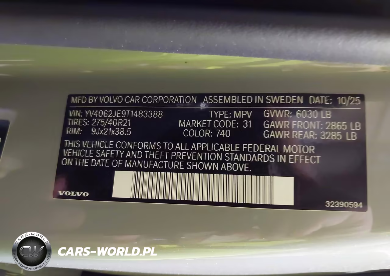 2026 Volvo Xc90 Plus, B6 Awd Gas (Mild Hybrid), Gasoline, Bright, 6 Seats VIN:YV4062JE9T1483388 - 9
