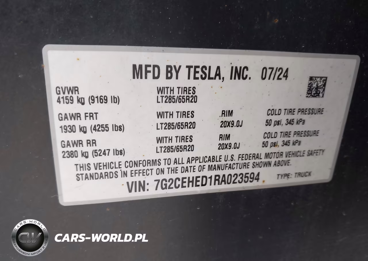2024 Tesla Cybertruck All-Wheel Drive VIN:7G2CEHED1RA023594 - 9