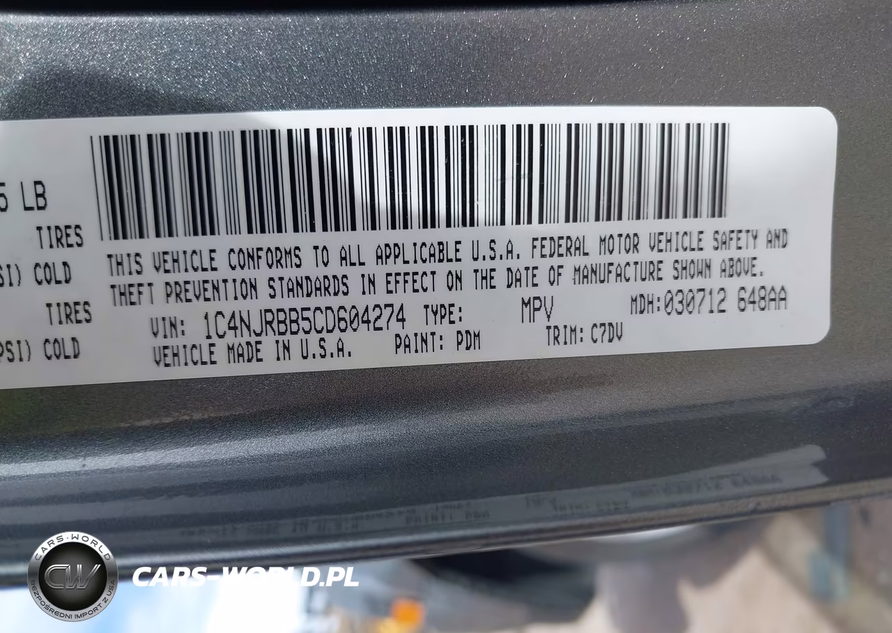 2012 Jeep Patriot Sport VIN:1C4NJRBB5CD604274 - 9