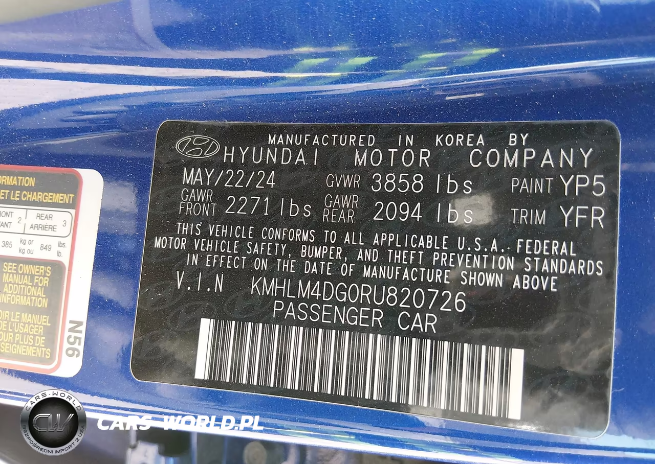 2024 Hyundai Elantra Sel VIN:KMHLM4DG0RU820726 - 9