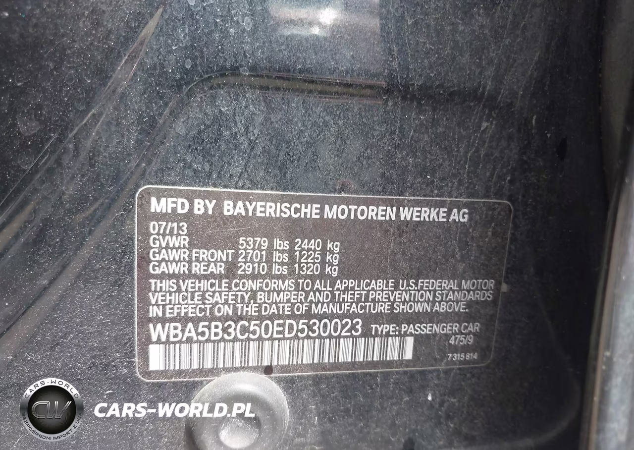 2014 BMW 535I xDrive VIN:WBA5B3C50ED530023 - 9